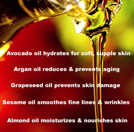 Bel Essence Organic Anti-Wrinkle Oil Treatment Anti-Oxidant Serum Formula with Argan, Avocado, Grapeseed, Sesame & Almond No Additives, No Preservatives 2 fl. oz / 60ml